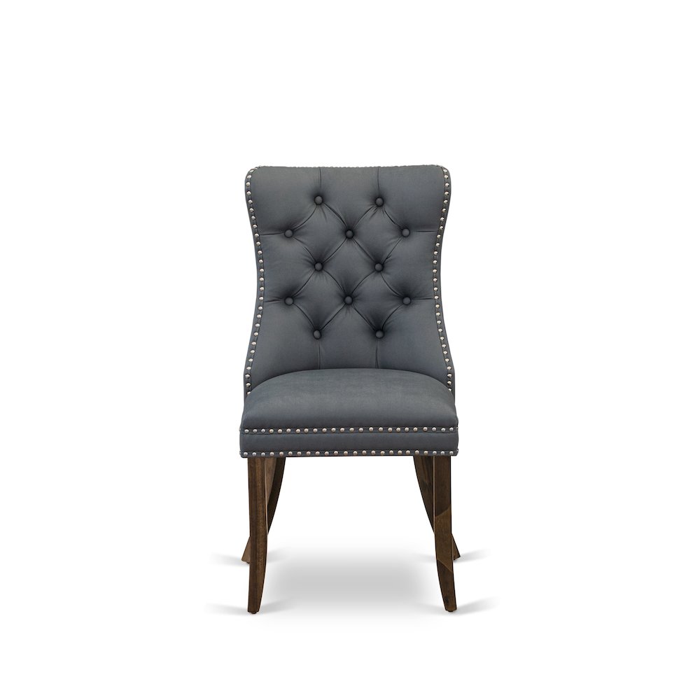 7-Piece Mid-Century Dining Table Set Of A Dining Table, 6 Platinum Gray Chairs. Picture 5