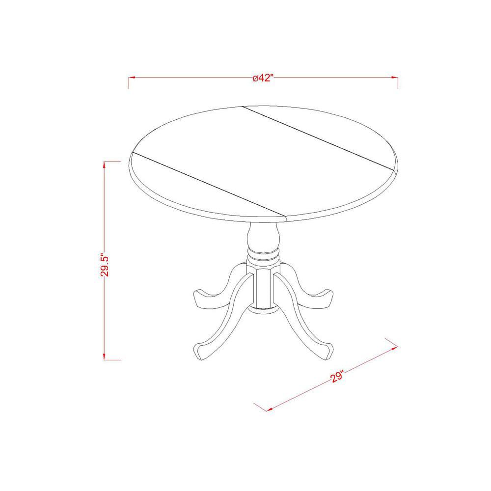 3 Piece Dining Set Consists of a Round Kitchen Table with Dropleaf. Picture 4