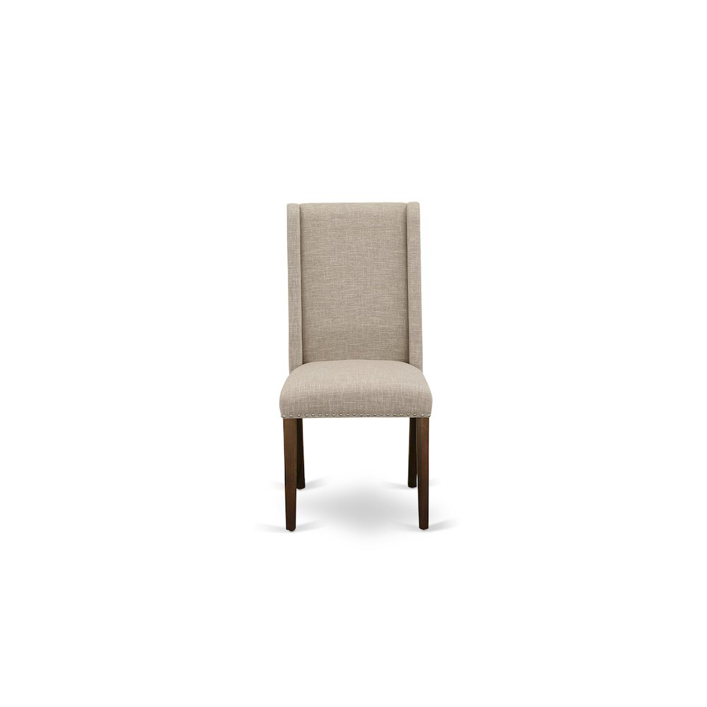 7-Piece Modern Dining Set Consist Of A Dining Table, 6 Light Tan Dining Chair. Picture 5