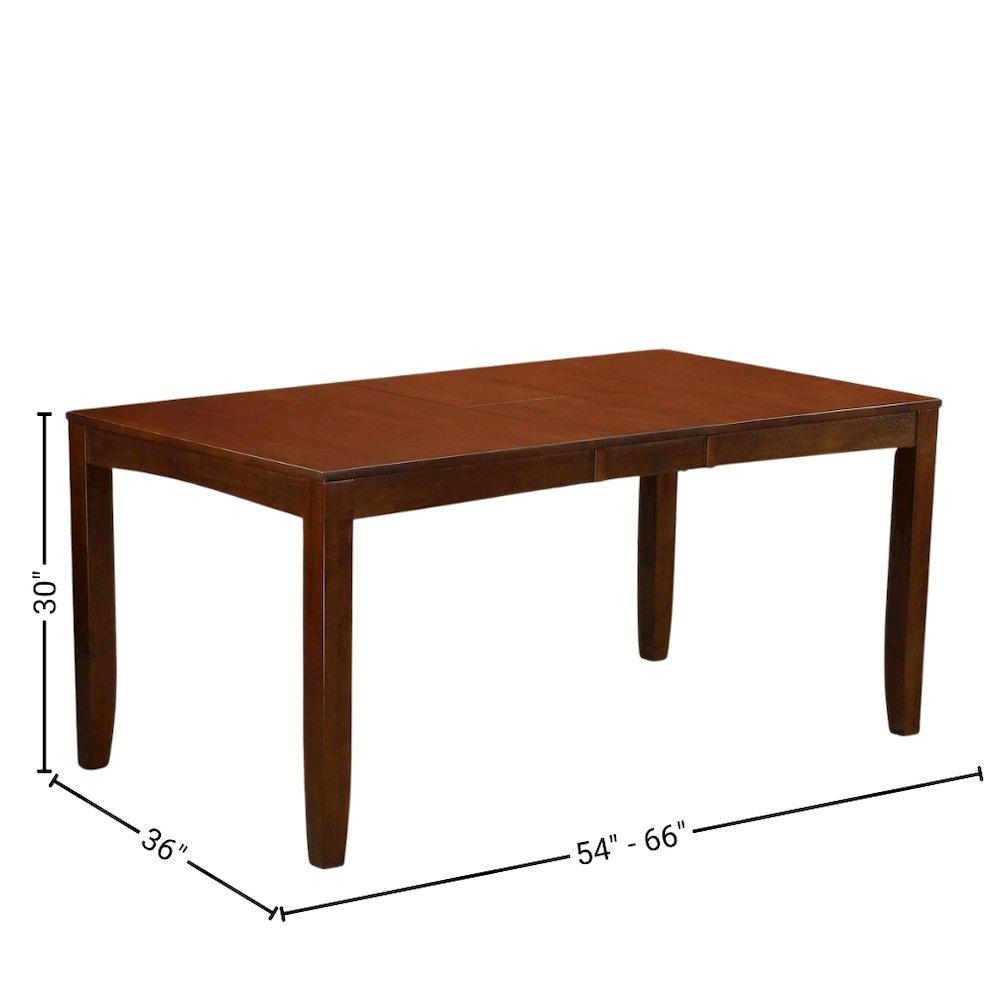 Espresso Kitchen Table and Chairs Set, 7 Pc Dining Table Set for 6. Picture 10