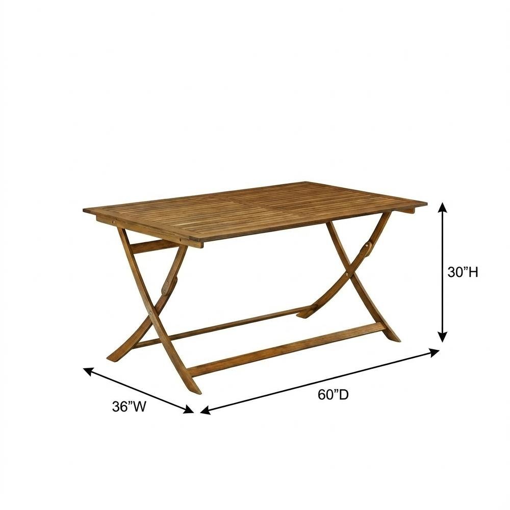 7 Piece Clear Oil Bistro Table Set with 6 Folding Armchairs and Durable Finish. Picture 6