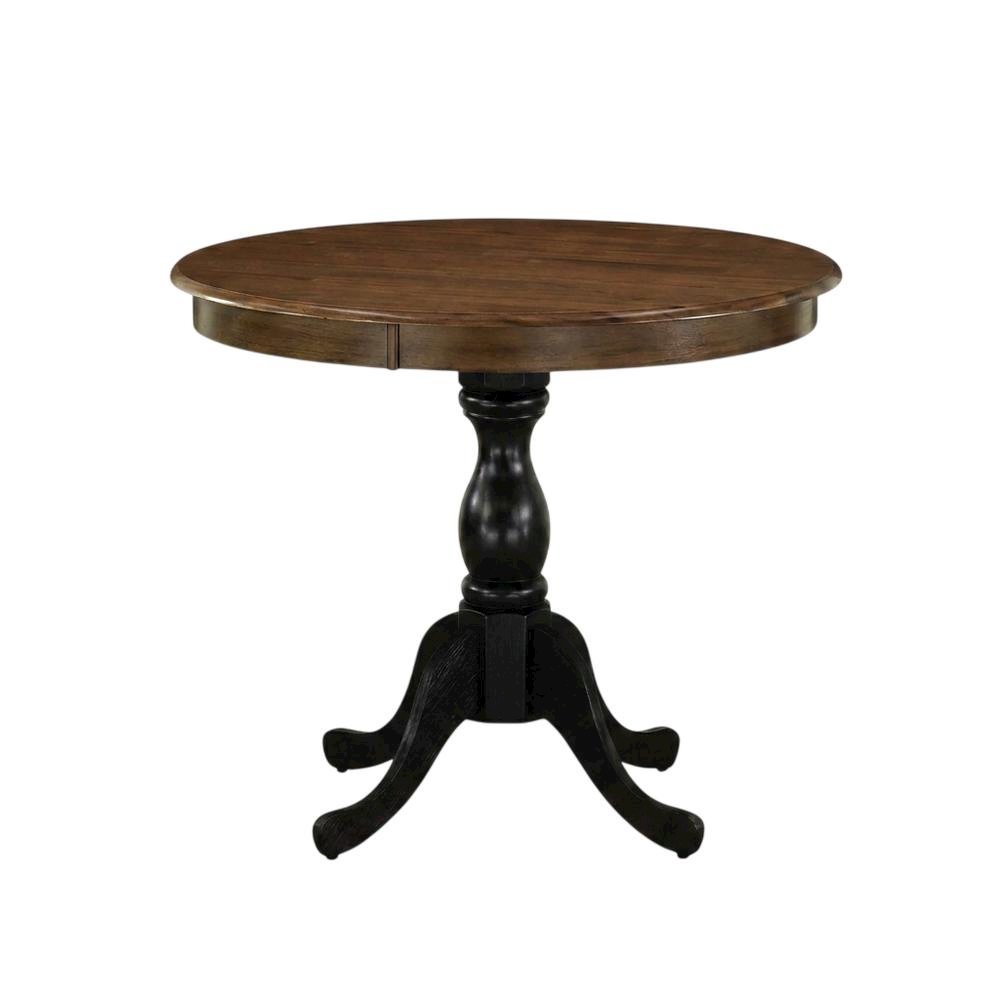 Round Pedestal Wood Dining Table, Traditional Style, Seats 4. Picture 1