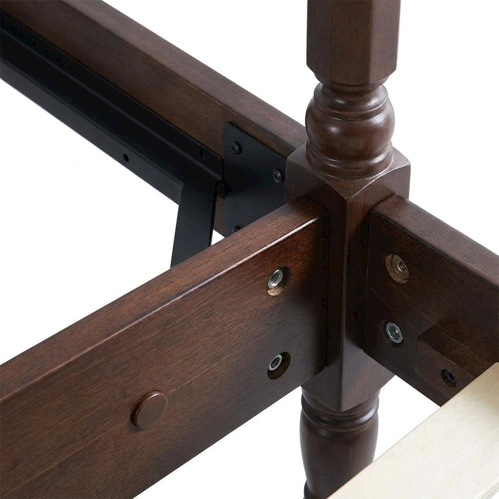 Solid Wood Platform Bed with Headboard, Traditional Queen Size. Picture 6