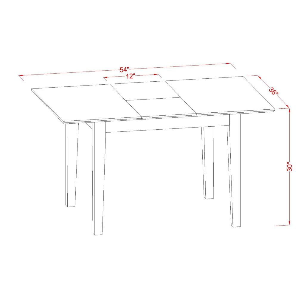 5 Piece Kitchen Table Set Contains a Rectangle Dining Table with Butterfly Leaf. Picture 7