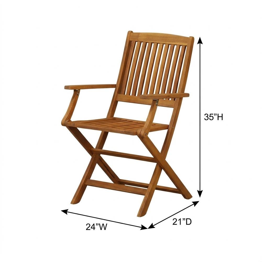 Wooden Patio Chair Set of 2 - Oil Finish, Durable and Comfortable Seating. Picture 6
