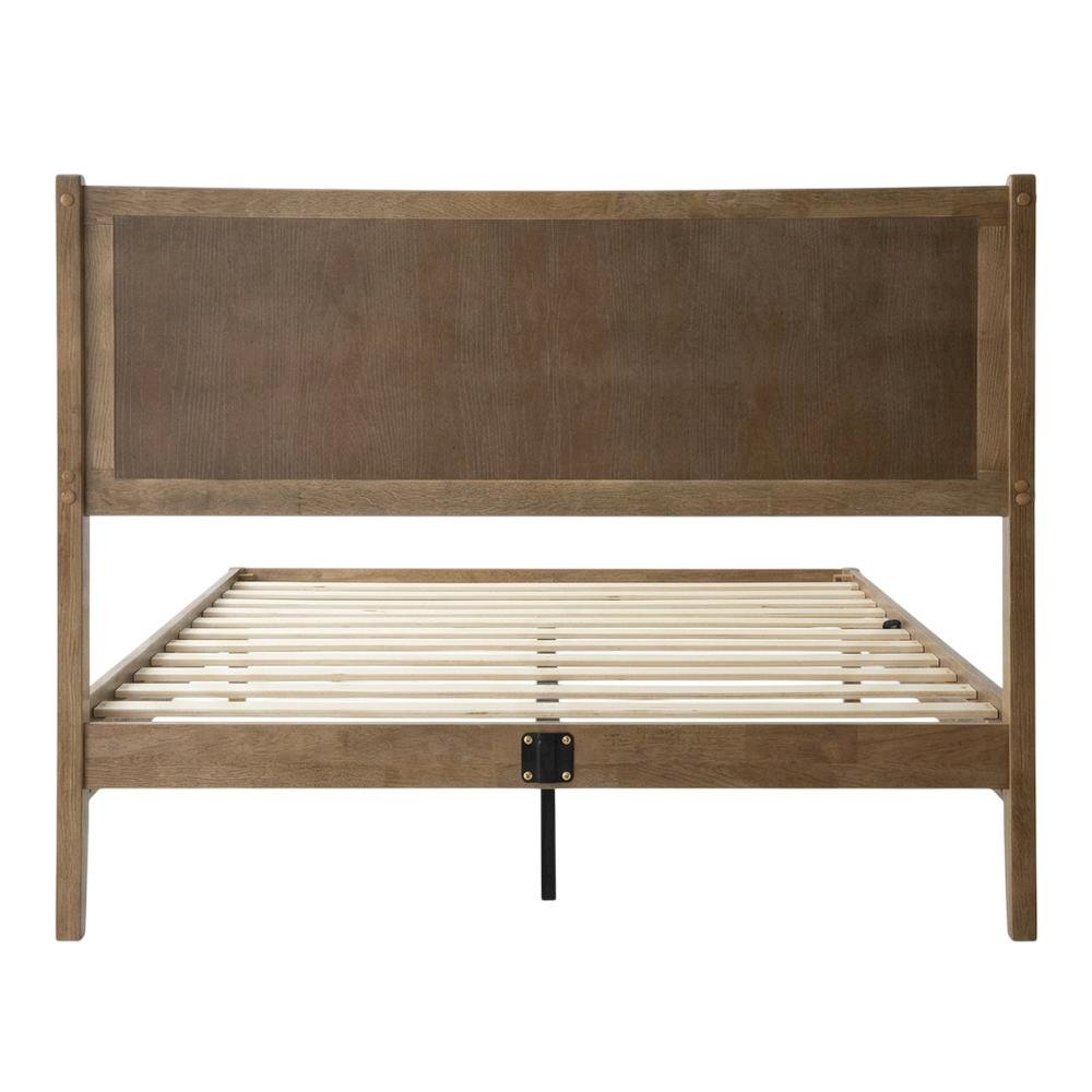 Solid Wood Platform Bed, Headboard & Footboard, No Box Spring, Barnwood, Queen. Picture 5