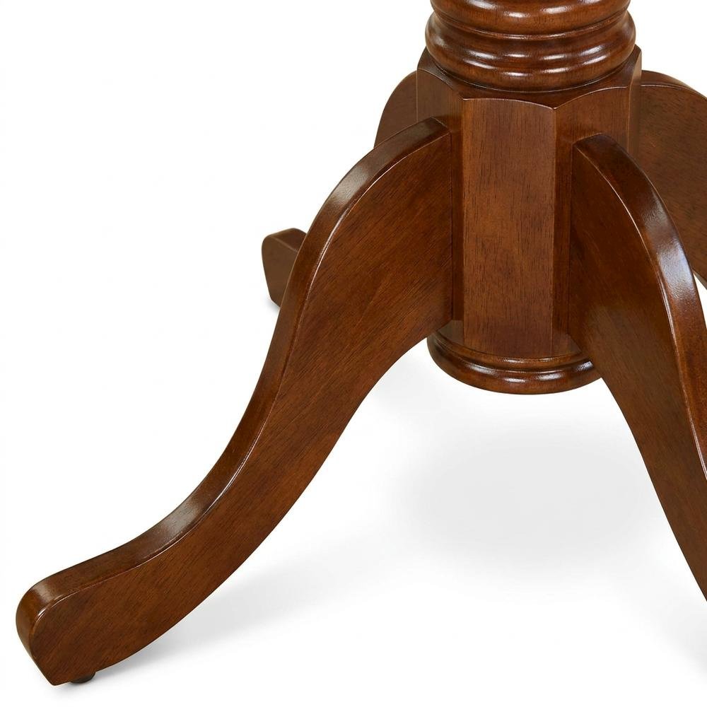 Solid Wood Round Kitchen Table & Chairs 3-Piece Dining Set, Mahogany. Picture 6