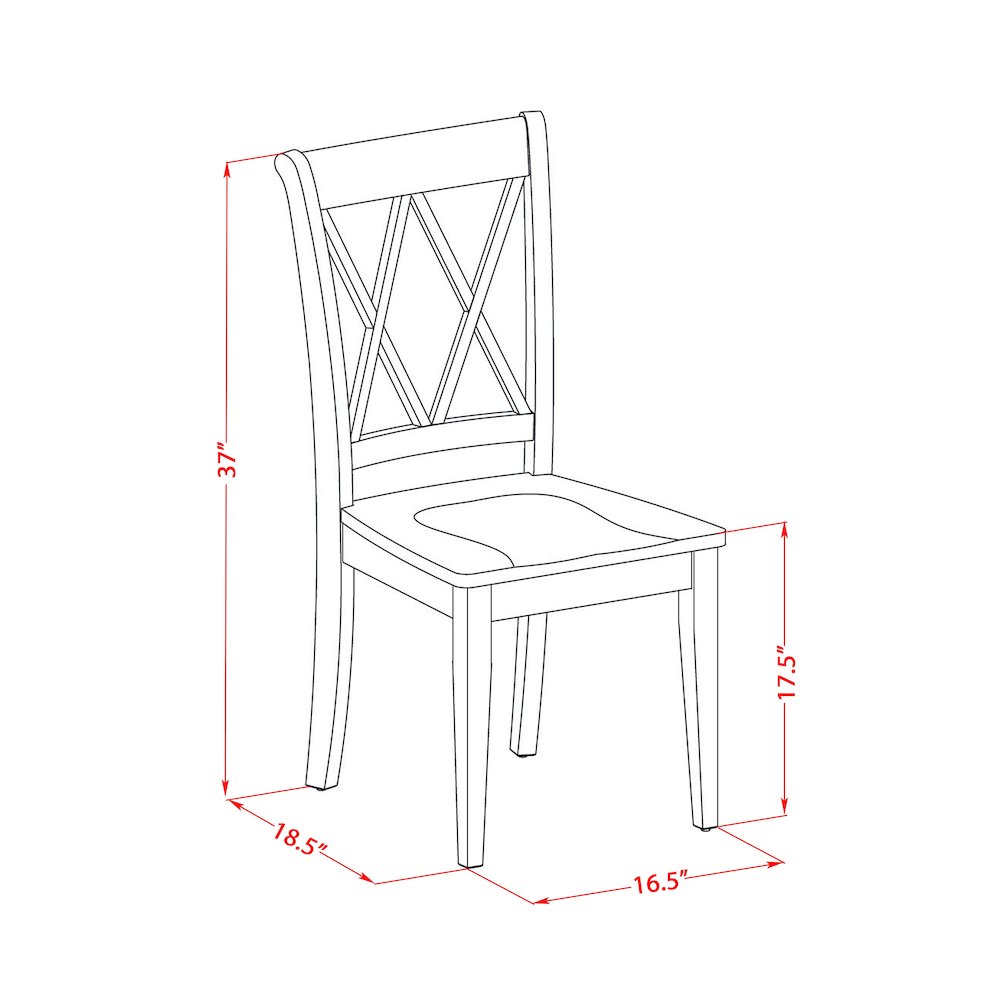 Dining Room Set Black, WECL7-BLK-W. Picture 4