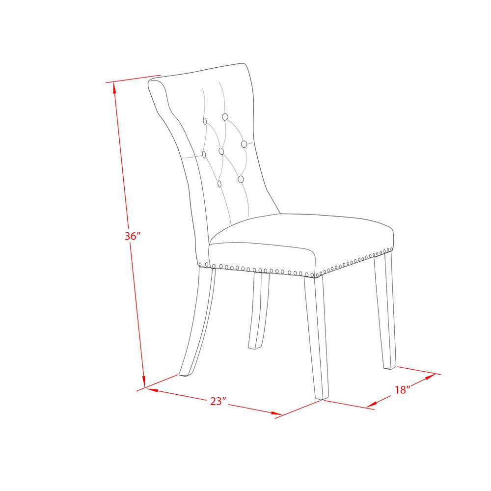 East West Furniture HBGA3-AWA-03 3 Piece Kitchen Set - Acacia Walnut Breakfast Table and 2 Brown Linen Fabric Kitchen & Dining Room Chairs Button Tufted Back with Nail Heads - Acacia Walnut Finish. Picture 3