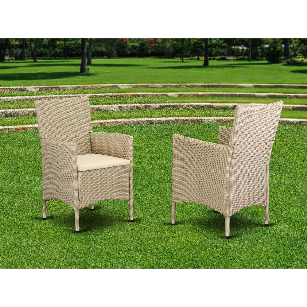 Wicker Patio Chair Cream, HVLC153V. Picture 2
