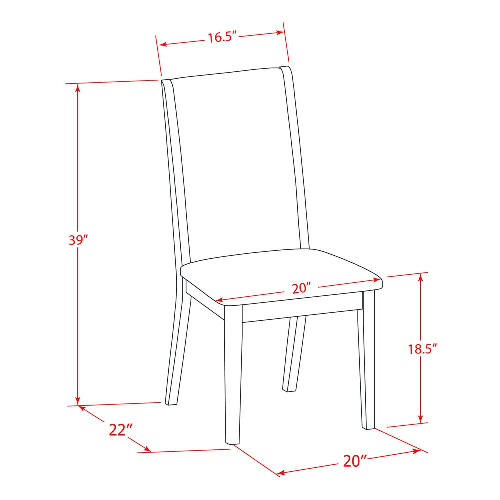 East West Furniture LALA7-83-04 7 Piece Dinette Set Consist of a Rectangle Dining Table with Removable Leaf and 6 Light Tan Linen Fabric Parson Dining Chairs, 42x92 Inch, Walnut. Picture 4