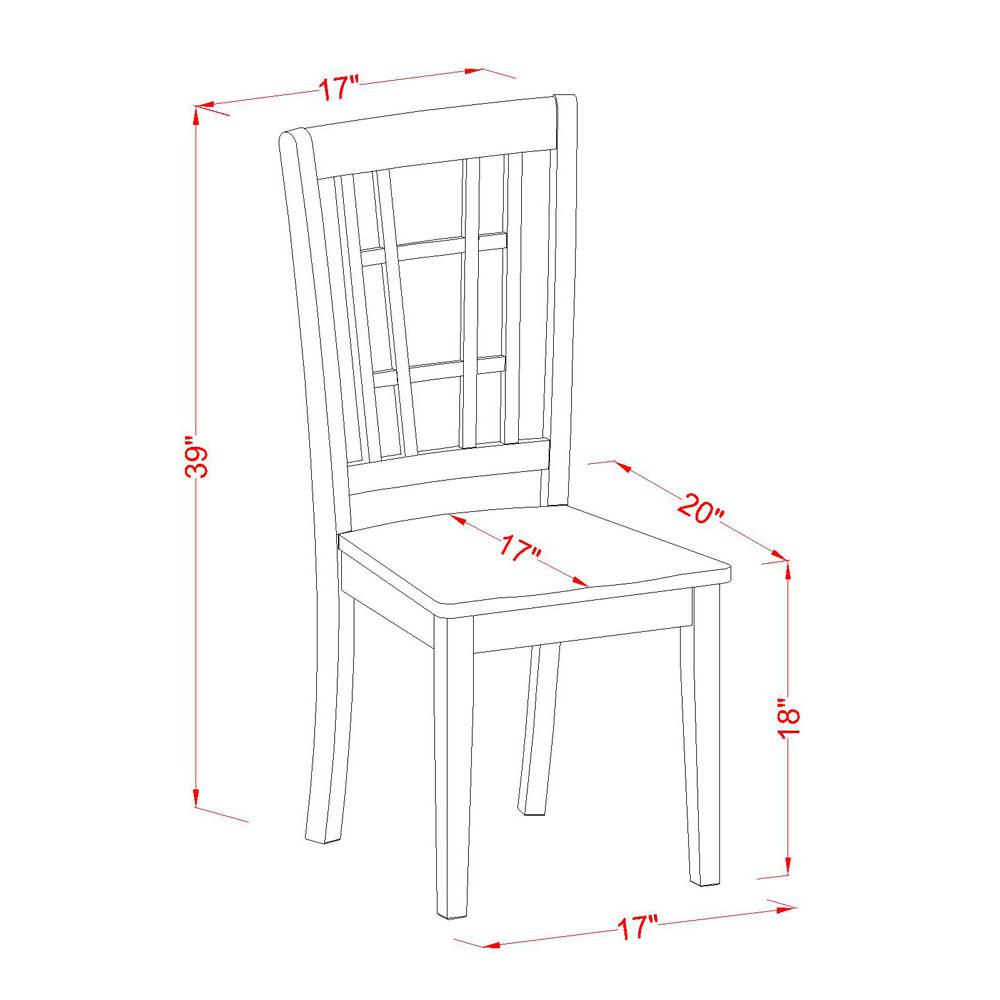 Nicoli  Dining  Chair  with  Wood  Seat  buttermilk  &  brown  finish,  Set  of  2. Picture 3