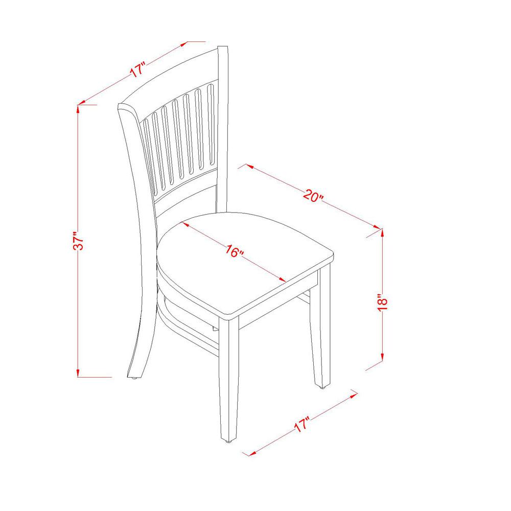 Vancouver Wood Seat Kitchen dining Chairs in Oak Finish, Set of 2. Picture 4