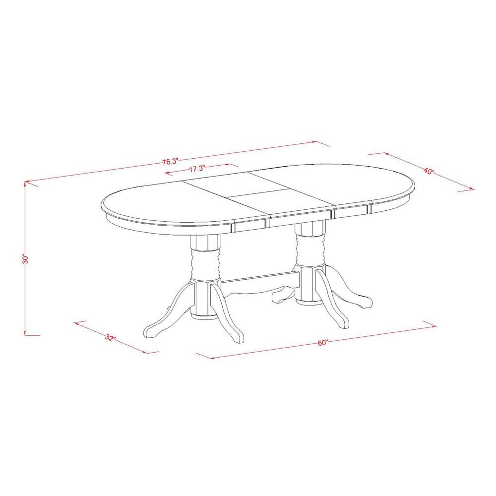 VAAV5-OAK-C 5 PC Dining room set for 4-Oval Table with Leaf and 4 Chairs for Dining. Picture 3