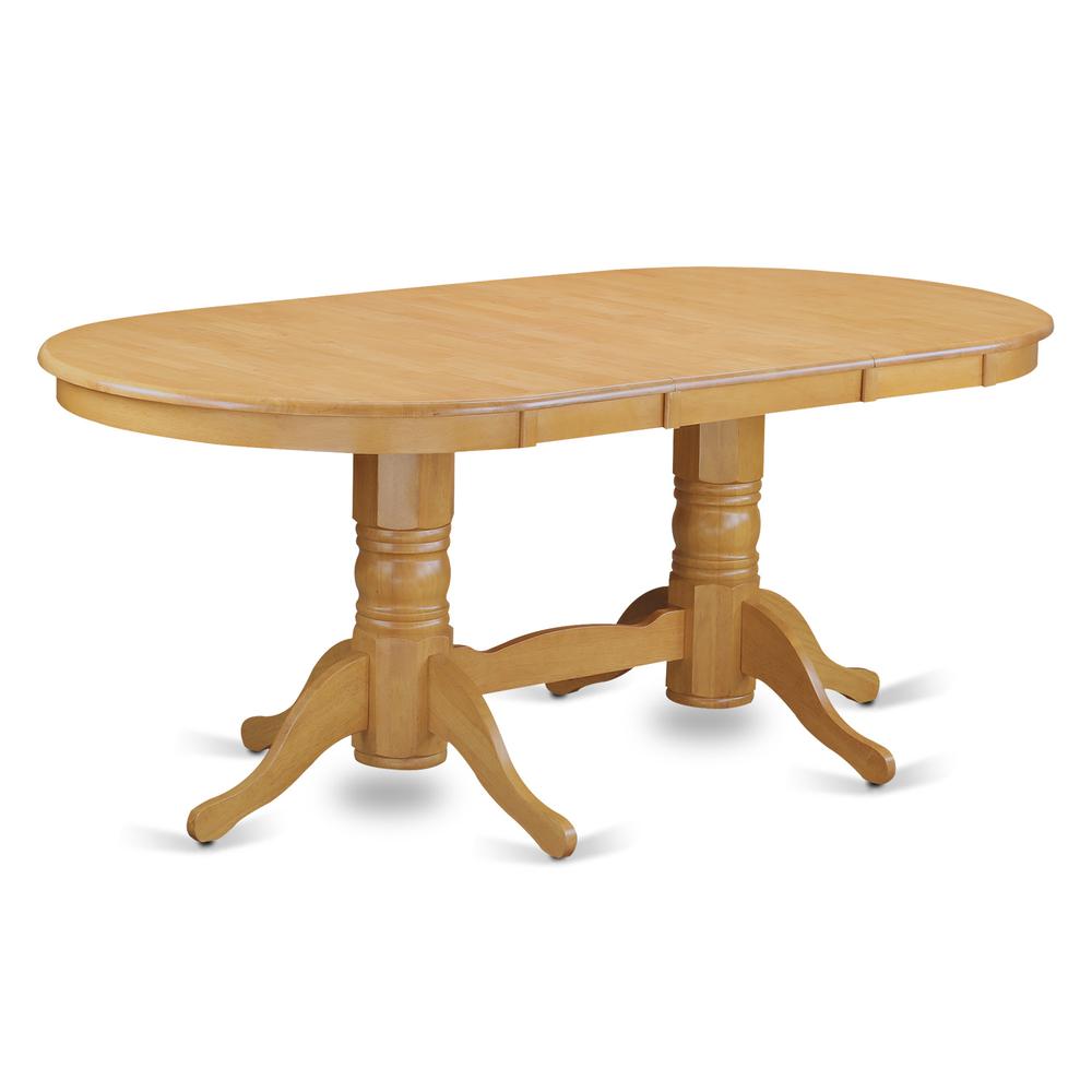 VAAV5-OAK-C 5 PC Dining room set for 4-Oval Table with Leaf and 4 Chairs for Dining. Picture 4