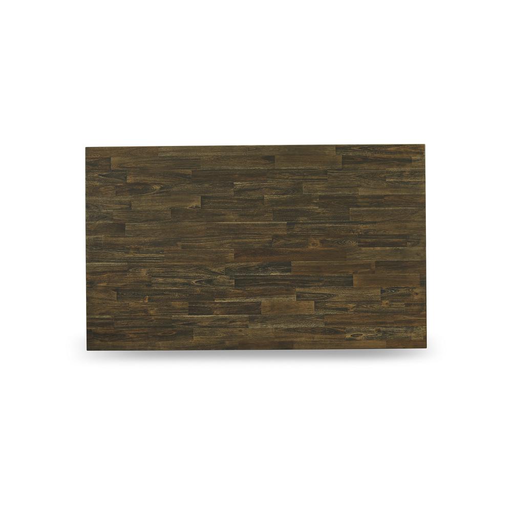 V676MZ650-5 5 Piece Dining Set - Distressed Jacobean Table with 4 Dark Gotham Grey Linen Fabric Chairs - Wire Brushed Black Finish. Picture 5