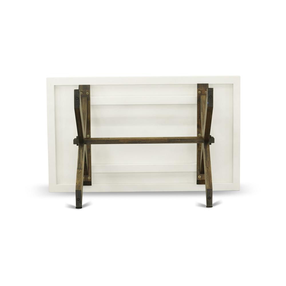 X726MZ748-5 - 5-Pc Dining Room Table Set - 4 Dining Chairs and 1 Kitchen Dining Table (Distressed Jacobean Finish). Picture 4