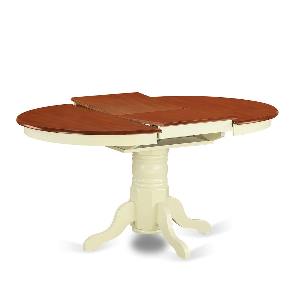 Oval Table with 18" Butterfly leaf - Buttermilk and Cherry. Picture 3