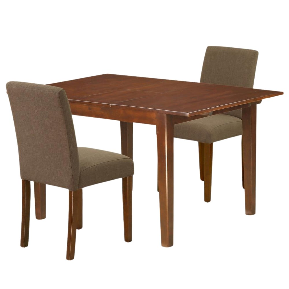 Solid Wood Drop Leaf Dining Table and Chairs for Small Spaces, Brown. Picture 1