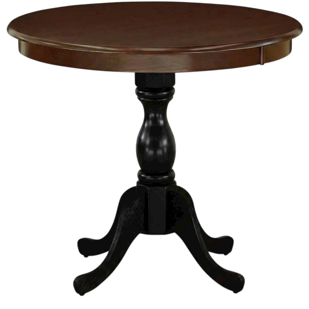 Mahogany Black Round Pedestal Dining Table, Seats 4. Picture 4