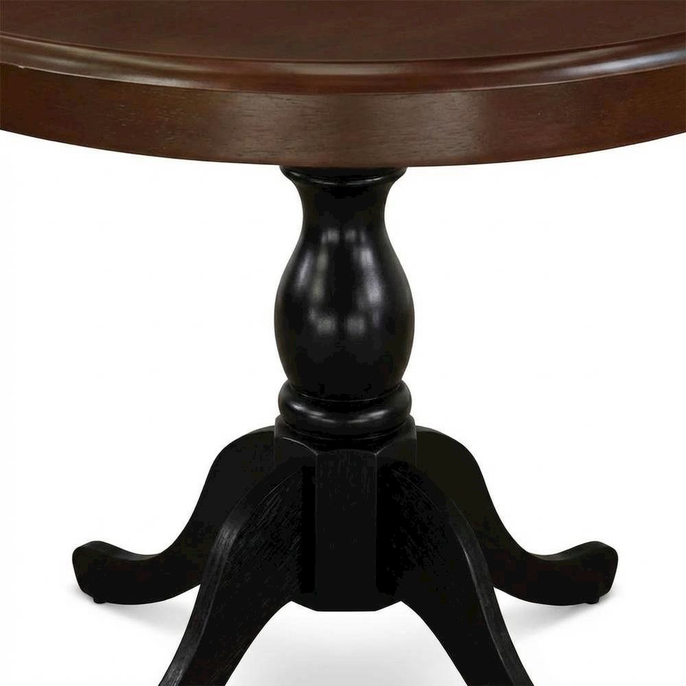 Mahogany Black Round Pedestal Dining Table, Seats 4. Picture 5