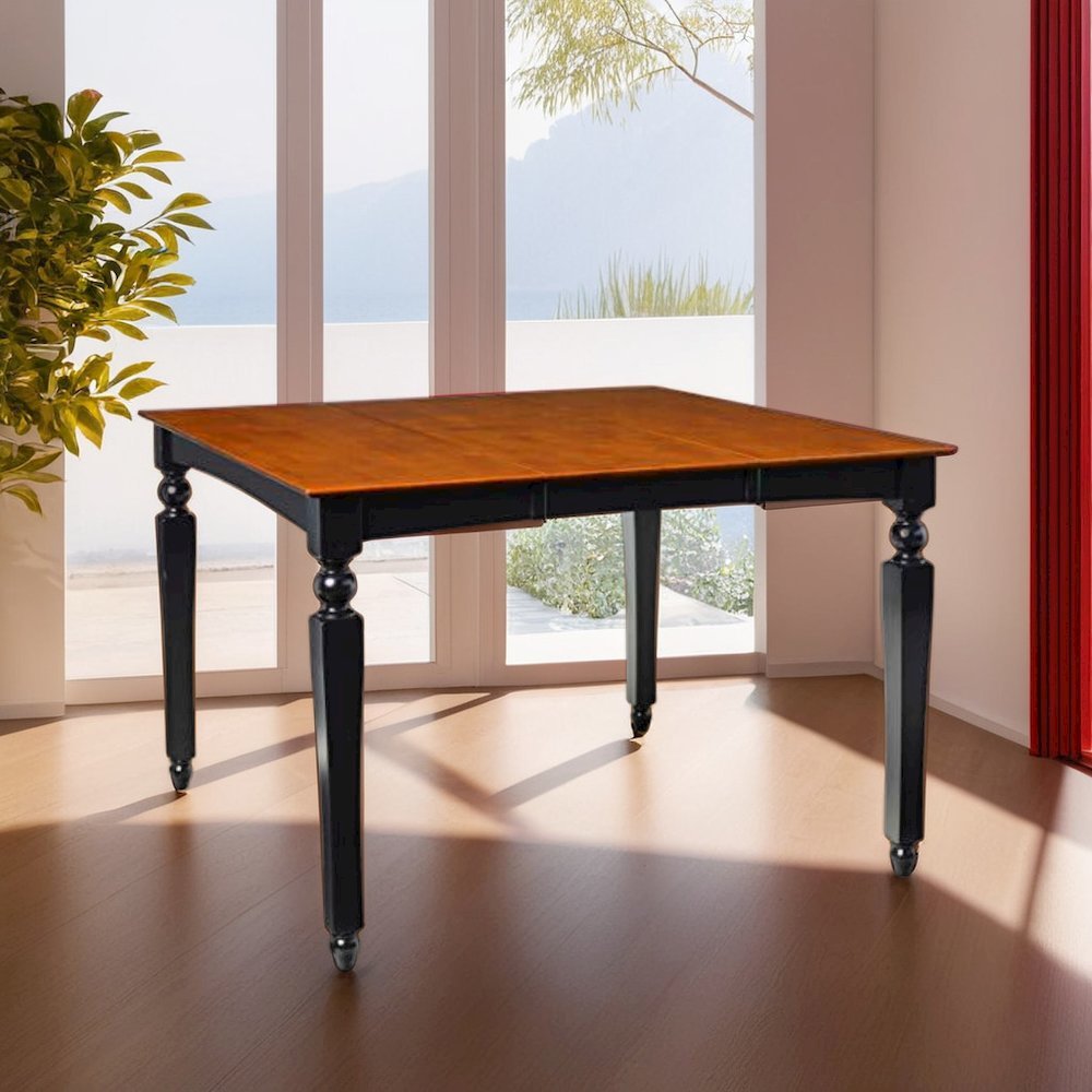 Elegant Black Dining Table – Counter Height Expandable Table for 6. Picture 4