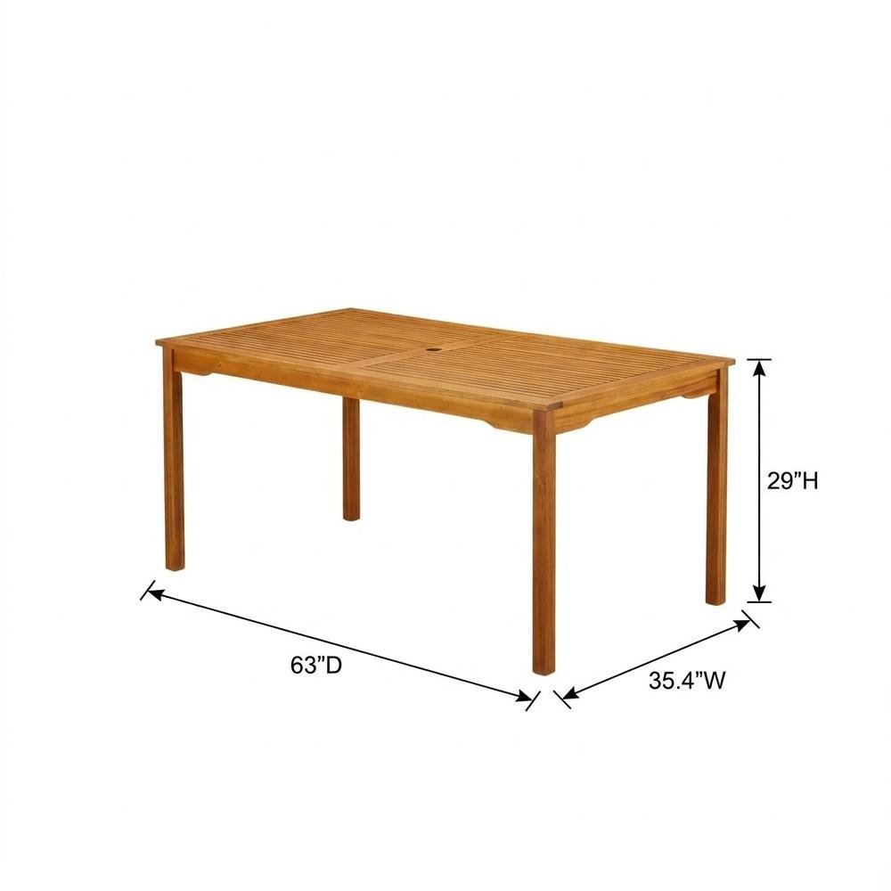 Wooden Patio Set with Oil Finish, Dining Table and 6 Outdoor Chairs. Picture 6