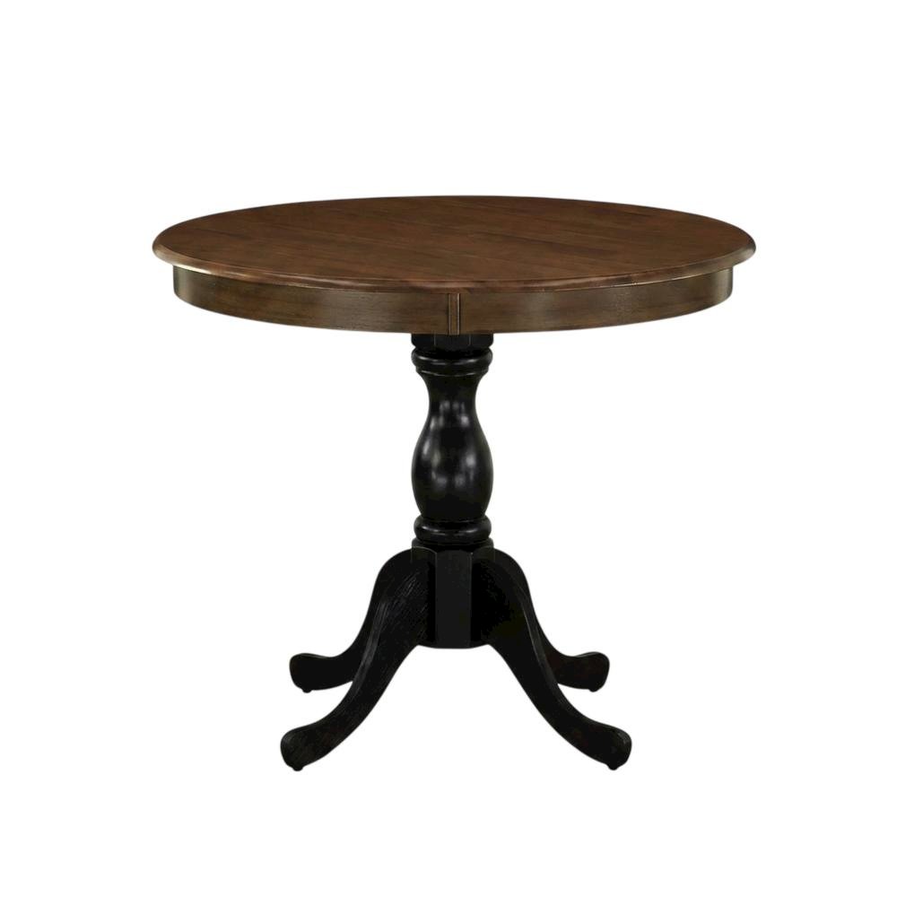 Round Pedestal Wood Dining Table, Traditional Style, Seats 4. Picture 4