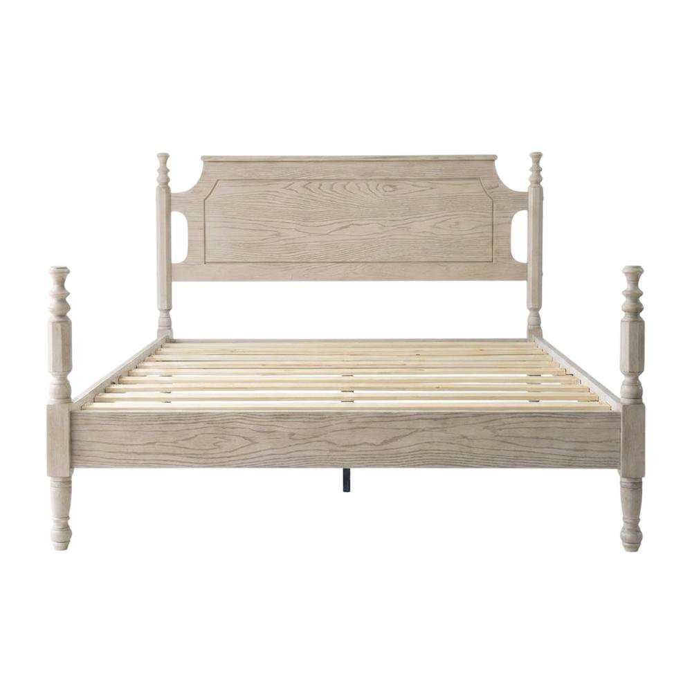 Solid Wood Platform Bed with Headboard, Traditional Queen Size. Picture 4