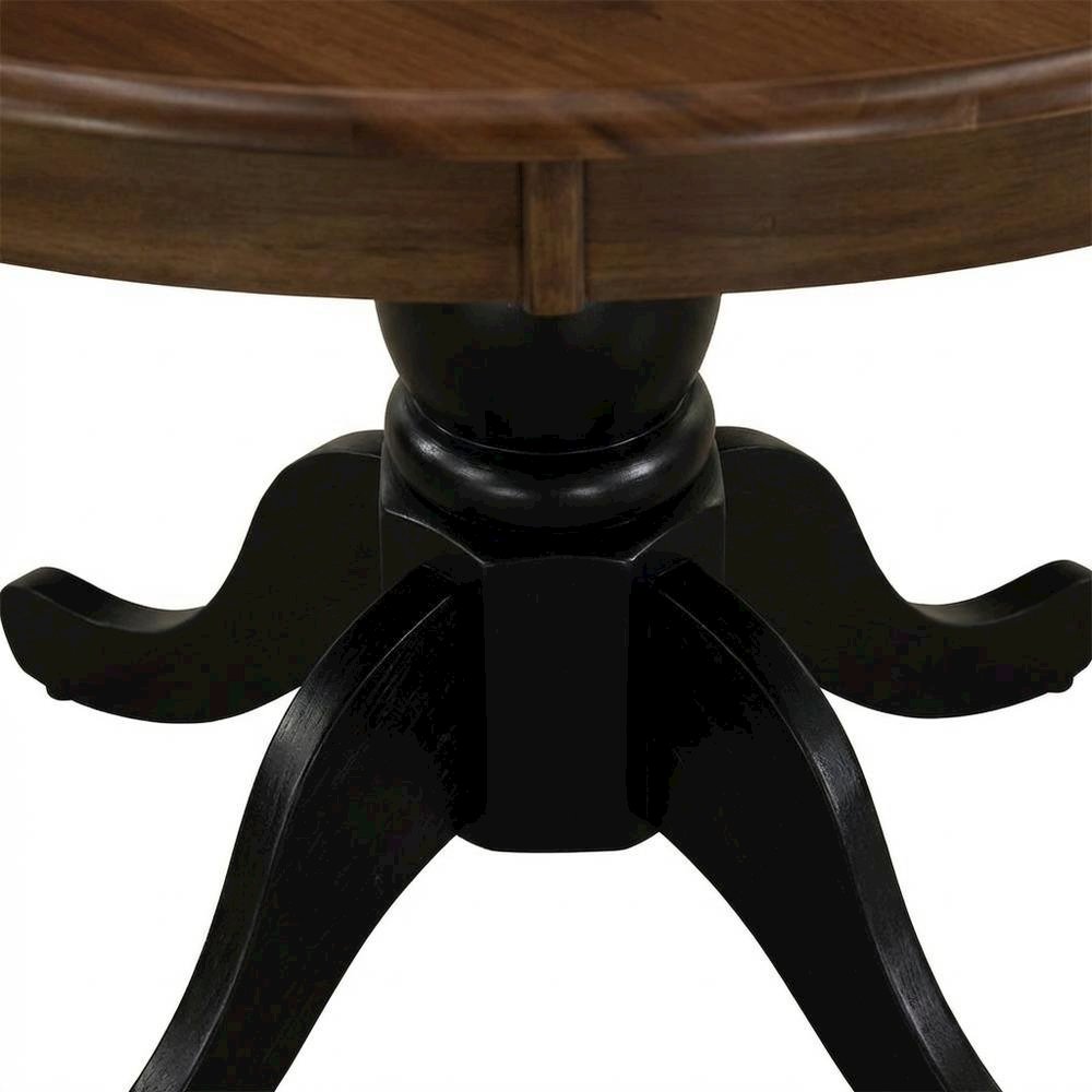 Round Pedestal Wood Dining Table, Traditional Style, Seats 4. Picture 5