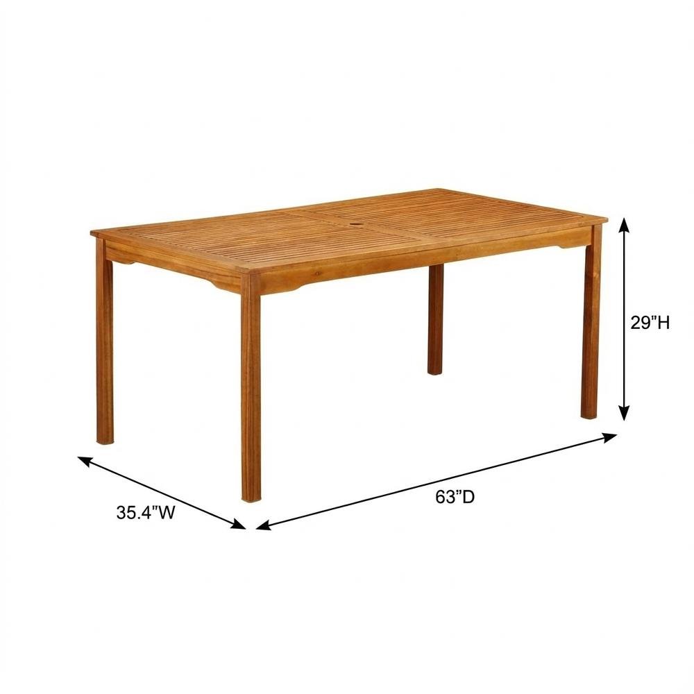 Wooden Patio Set with Oil Finish, Dining Table and 6 Outdoor Side Chairs. Picture 6