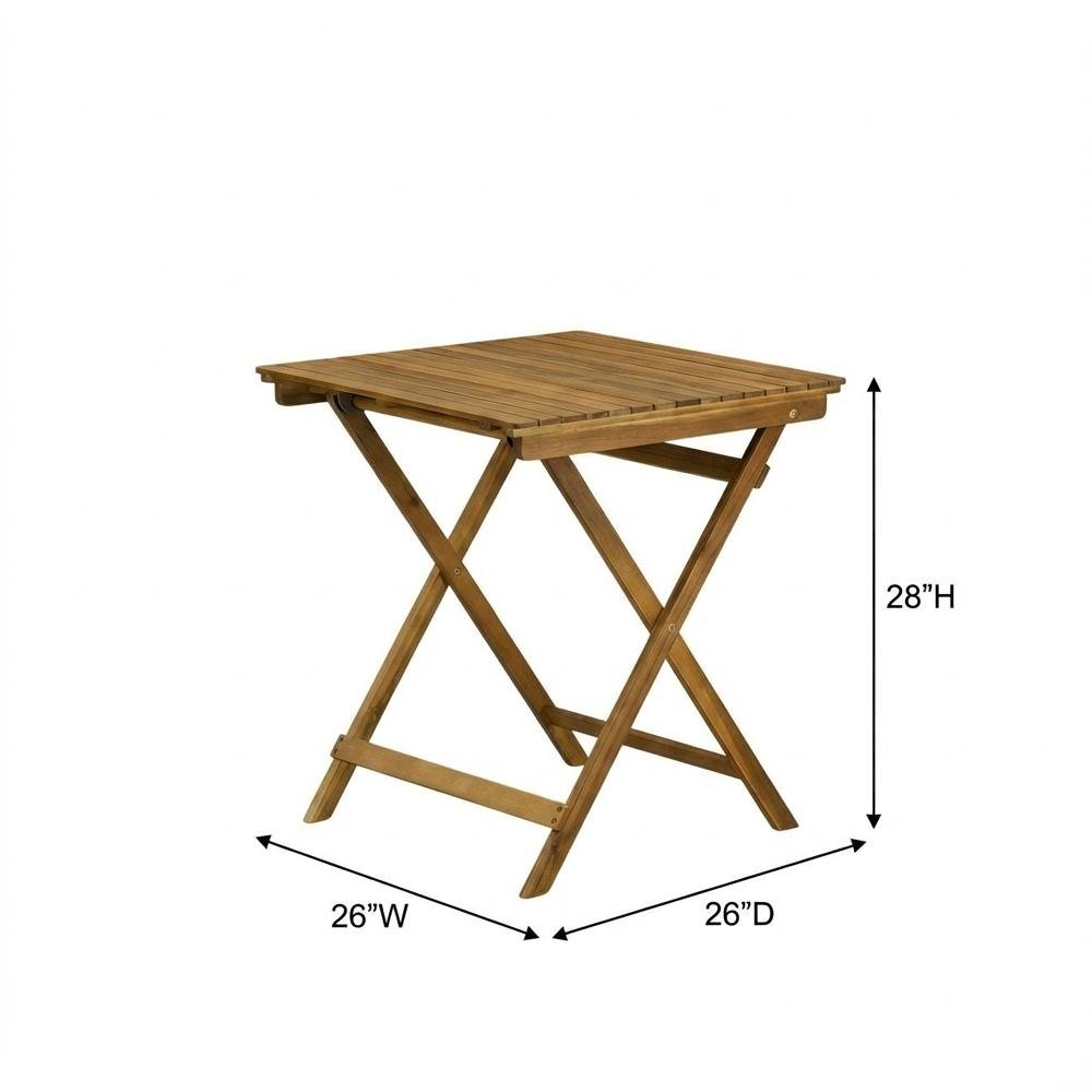 Oil-Finish 3-Piece Outdoor Bistro and 2 Chairs Set with Wood Finish. Picture 6