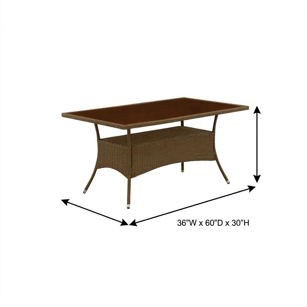 Brown Wicker Patio Set with Dining Table and 6 Outdoor Chairs. Picture 6