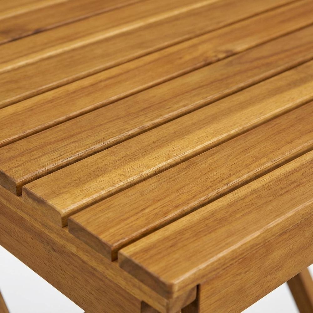 Oil-Finish 3-Piece Outdoor Patio Set with Wooden Folding Table and 2 Chairs. Picture 4