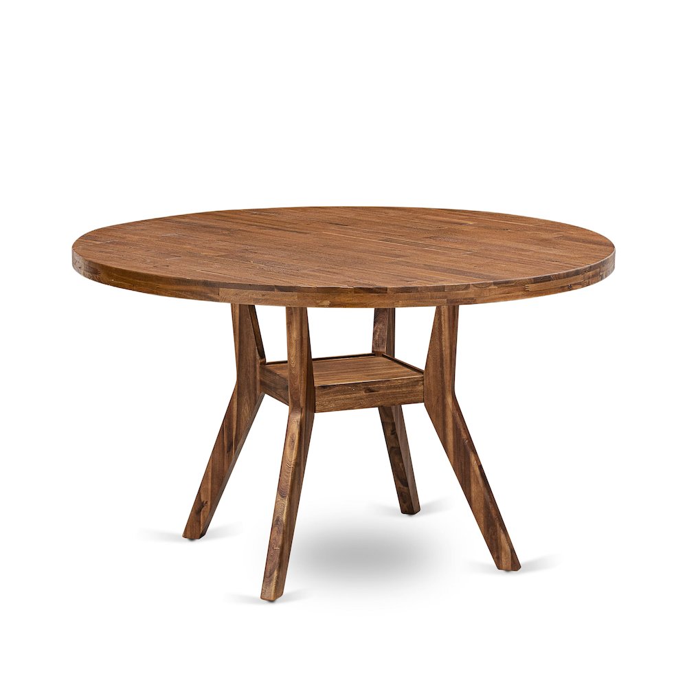 5 Piece Dining Set For 4 Contains 54" Round Table In Light Tan Color. Picture 3