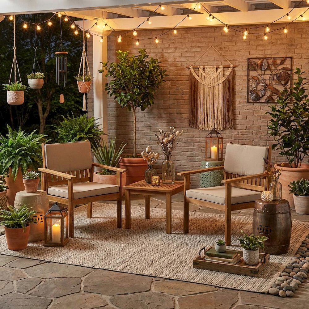 3-Piece Outdoor Coffee Table Set Oil Finish Durable Wood. Picture 3