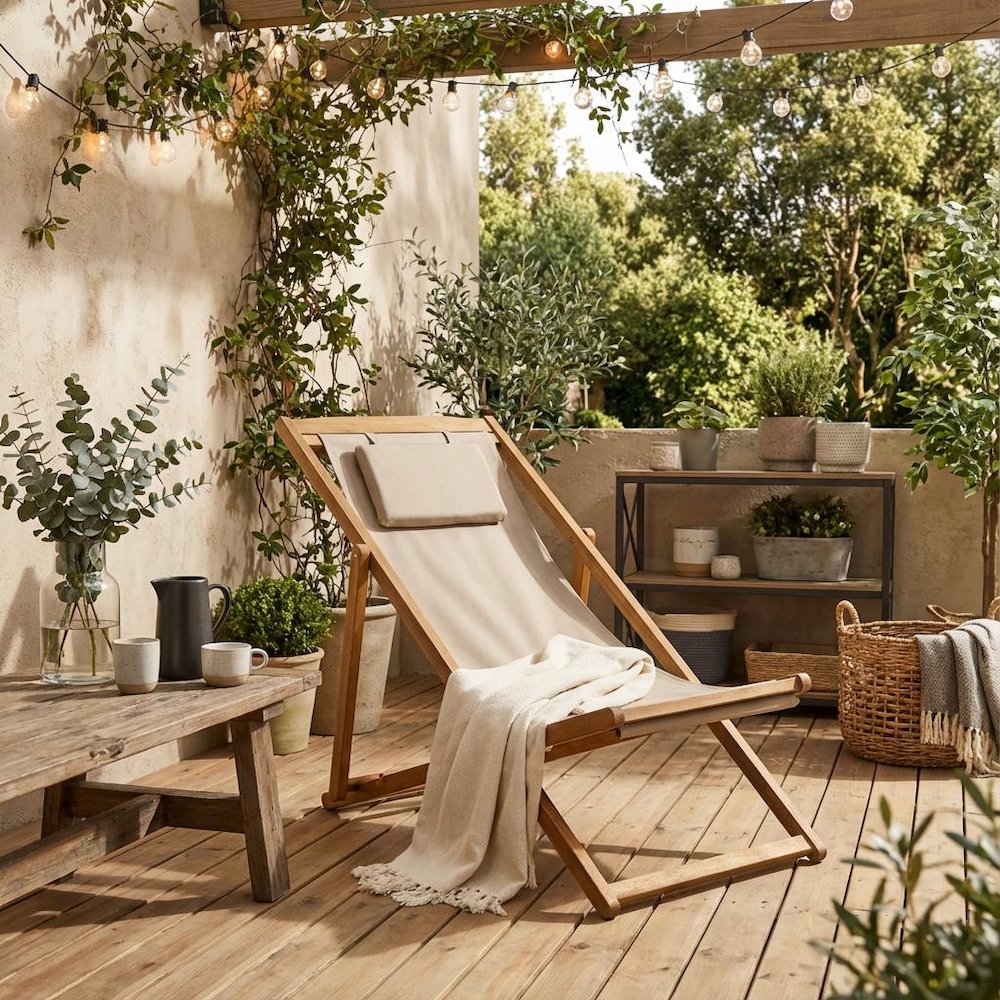 Oil-Finish Modern Patio Chairs Set of 2, Polyester, Fabric, Relax Seating. Picture 2