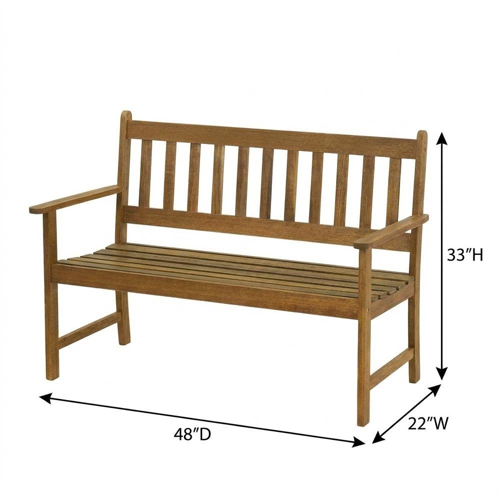 Oil-Finish Acacia Wood Bench with Oil Finish and Modern Design. Picture 6