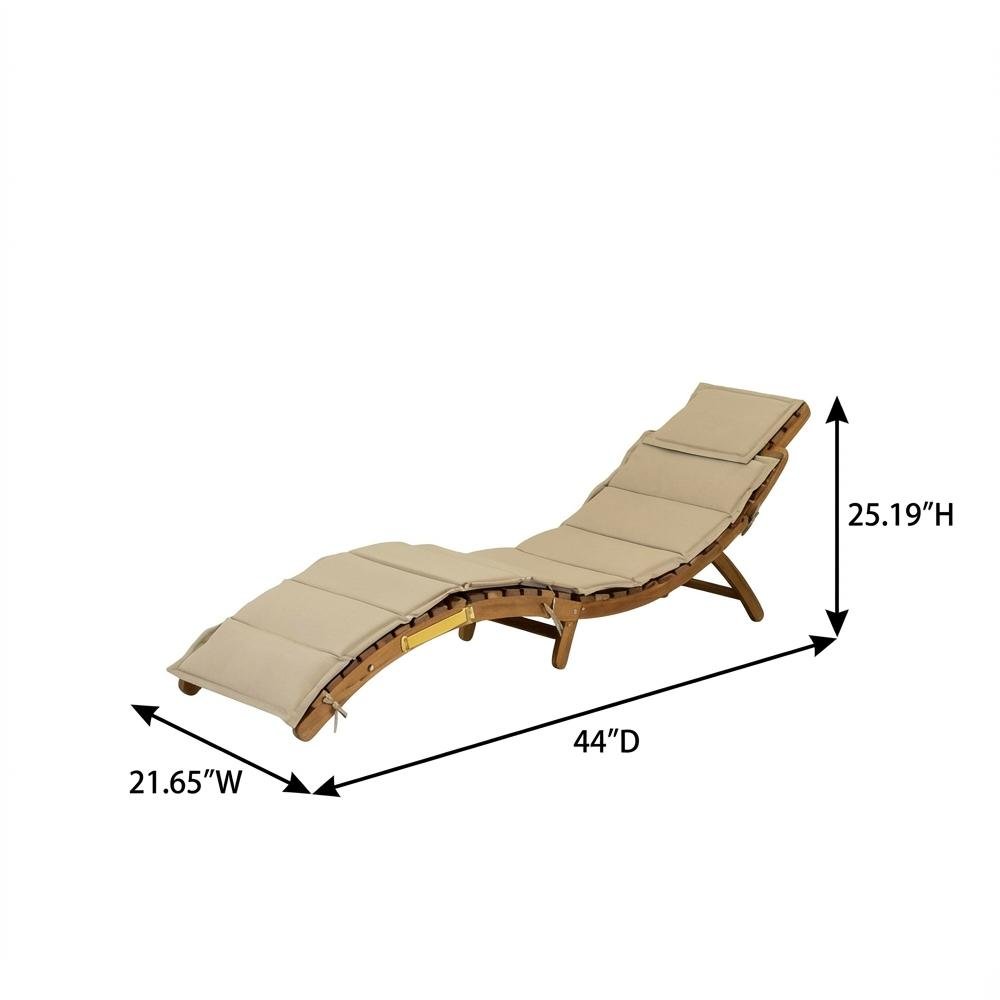 Oil-Treated Outdoor Lounge Chair with Weatherproof Wood and Comfortable Seating. Picture 6