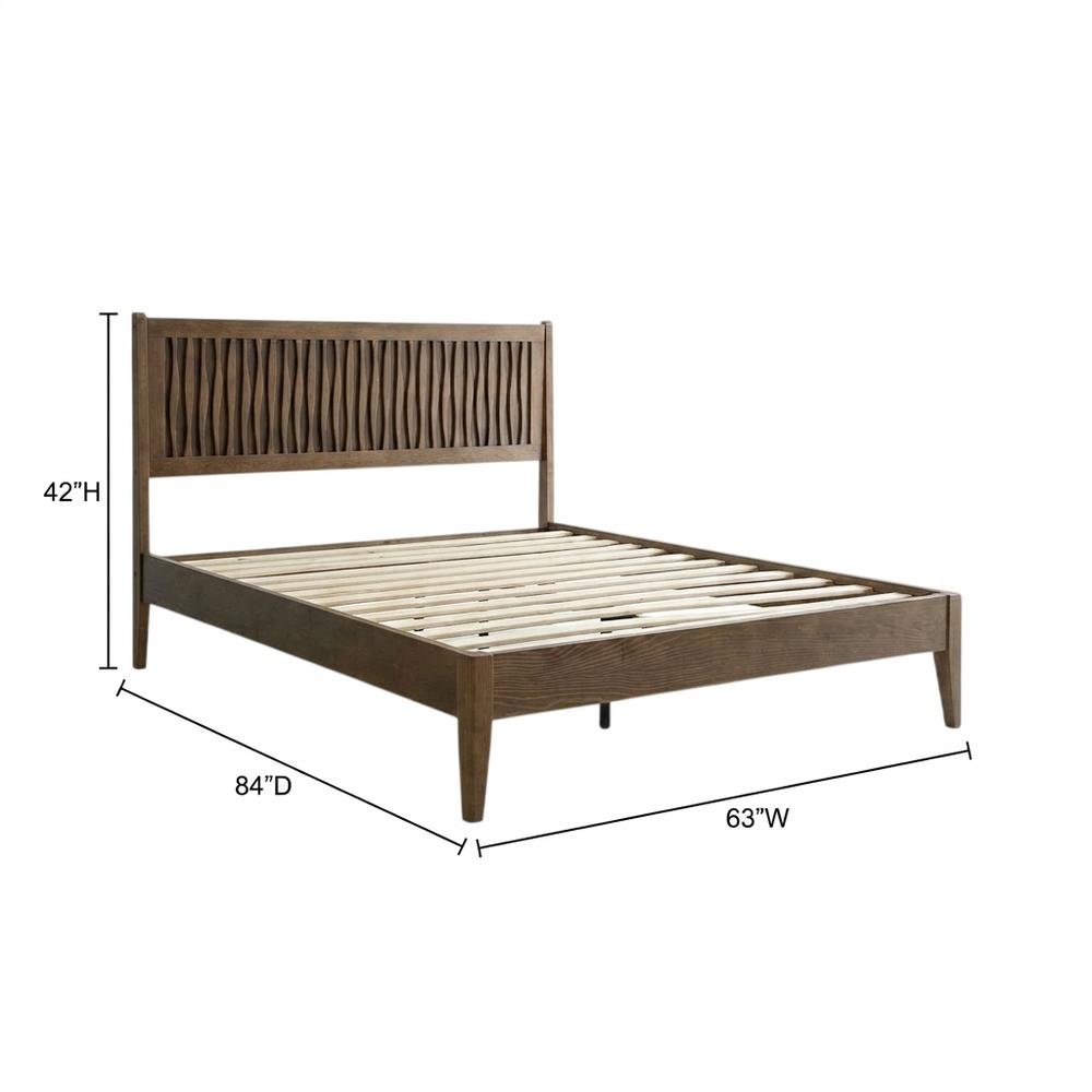 Solid Wood Platform Bed, Headboard & Footboard, No Box Spring, Barnwood, Queen. Picture 6