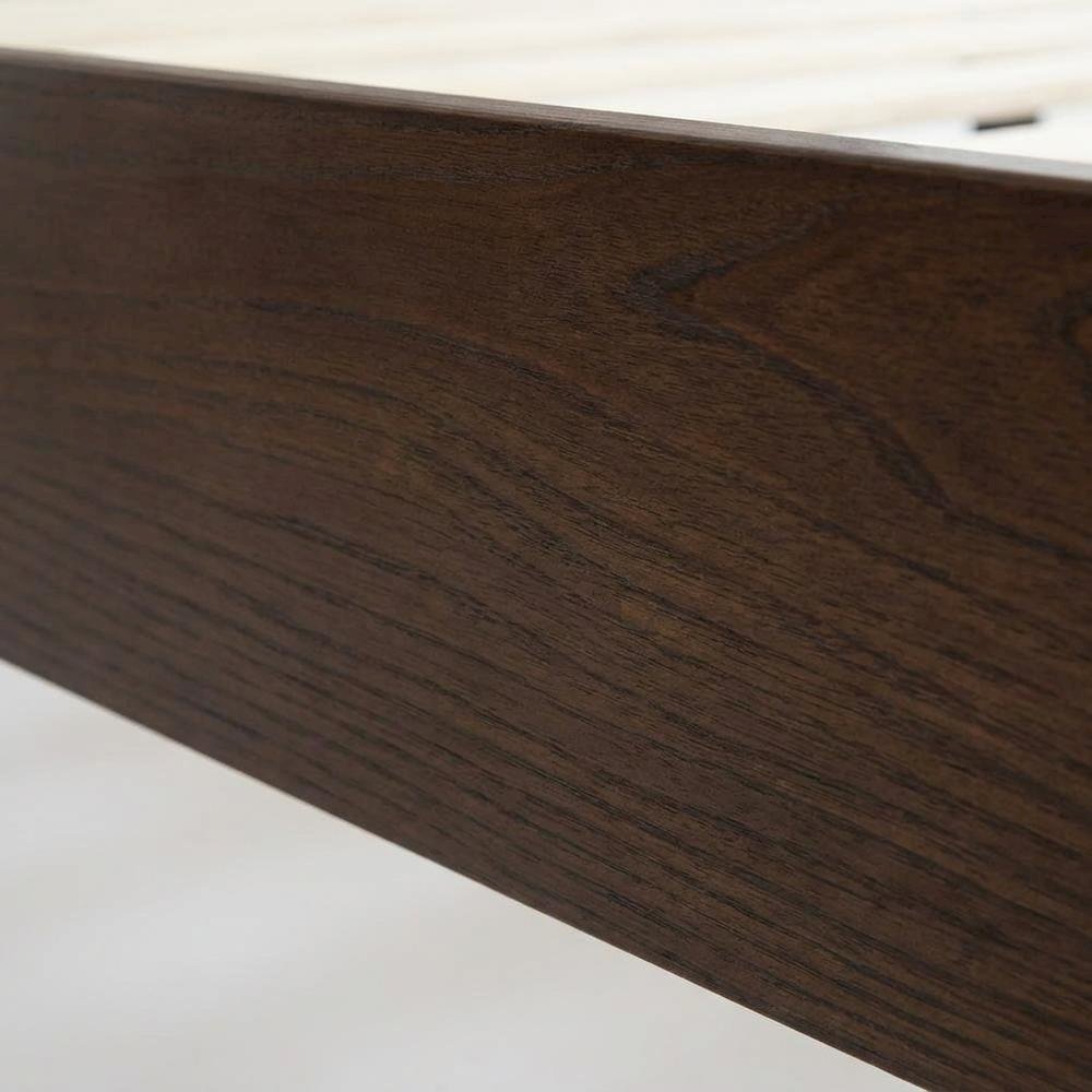 Solid Wood Platform Bed, Headboard & Footboard, No Box Spring, Dark Roast, Queen. Picture 7