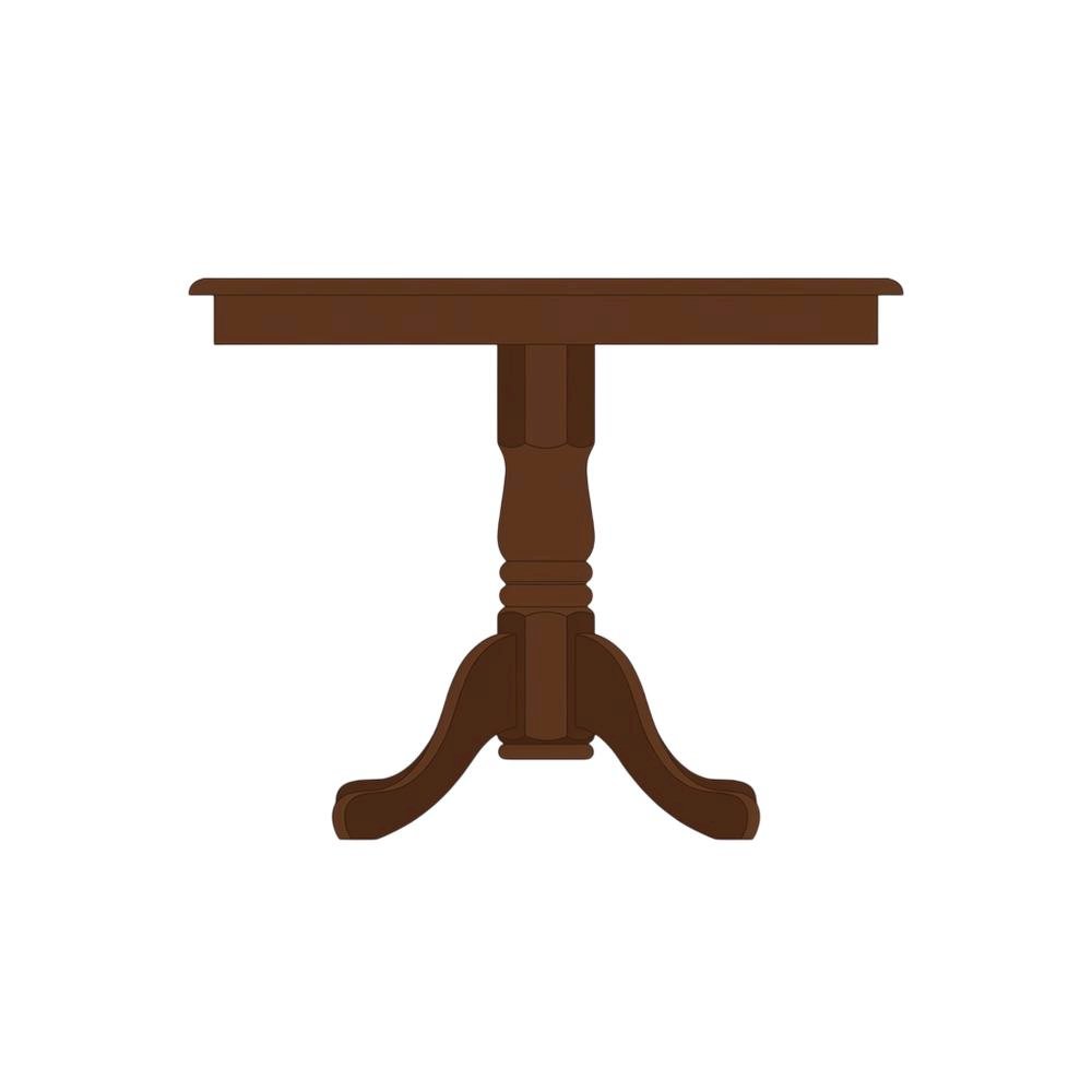 Solid Wood Round Kitchen Table & Chairs 3-Piece Dining Set, Mahogany. Picture 4