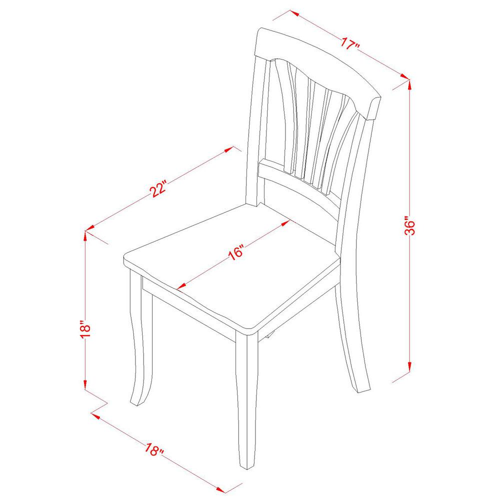 Avon  Dining  Room  Chair  Wood  Seat  -  Oak  Finish,  Set  of  2. Picture 3
