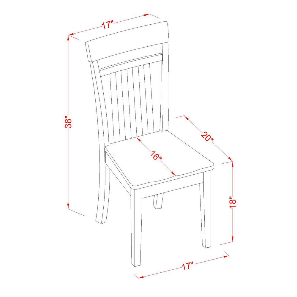 Capri  slat  back    kitche  dining  Chair  with  wood  Seat,  Set  of  2. Picture 3