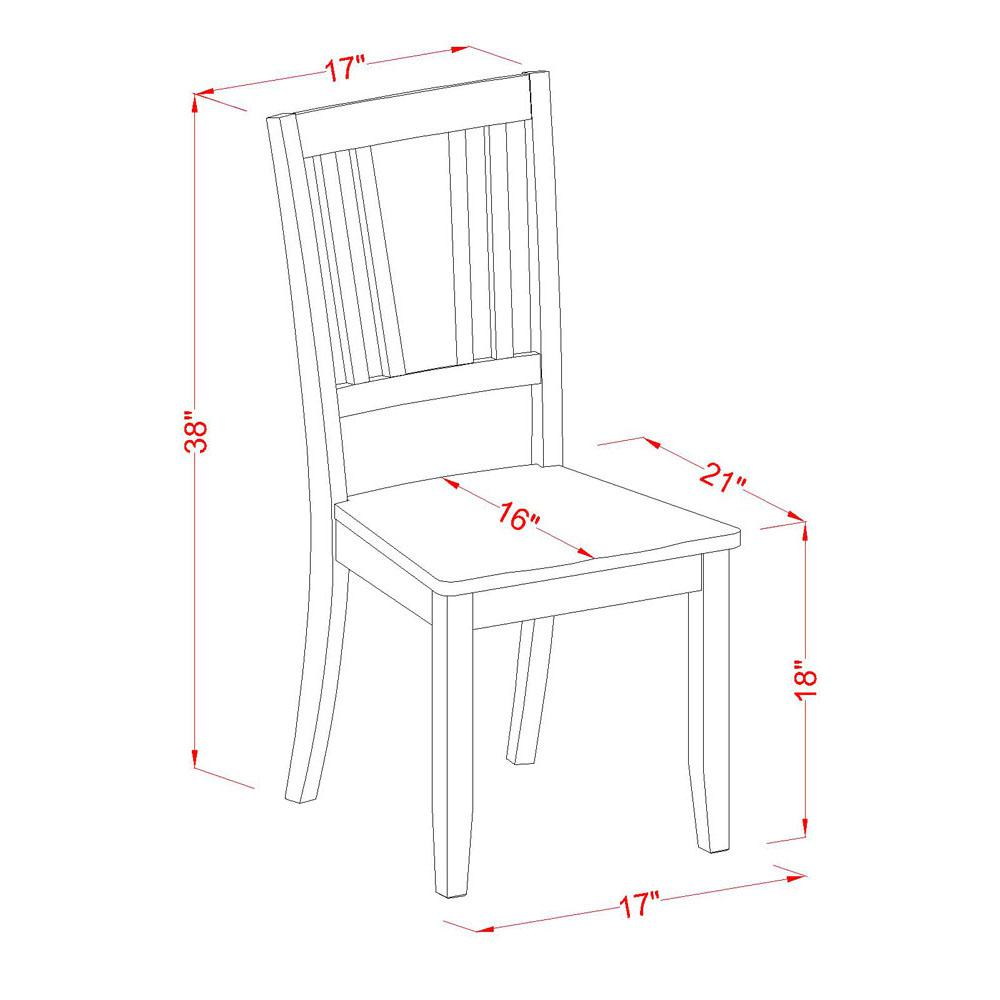 Dudley  Dining  Chair  with  Wood  Seat  in  Mahogany  Finish,  Set  of  2. Picture 3