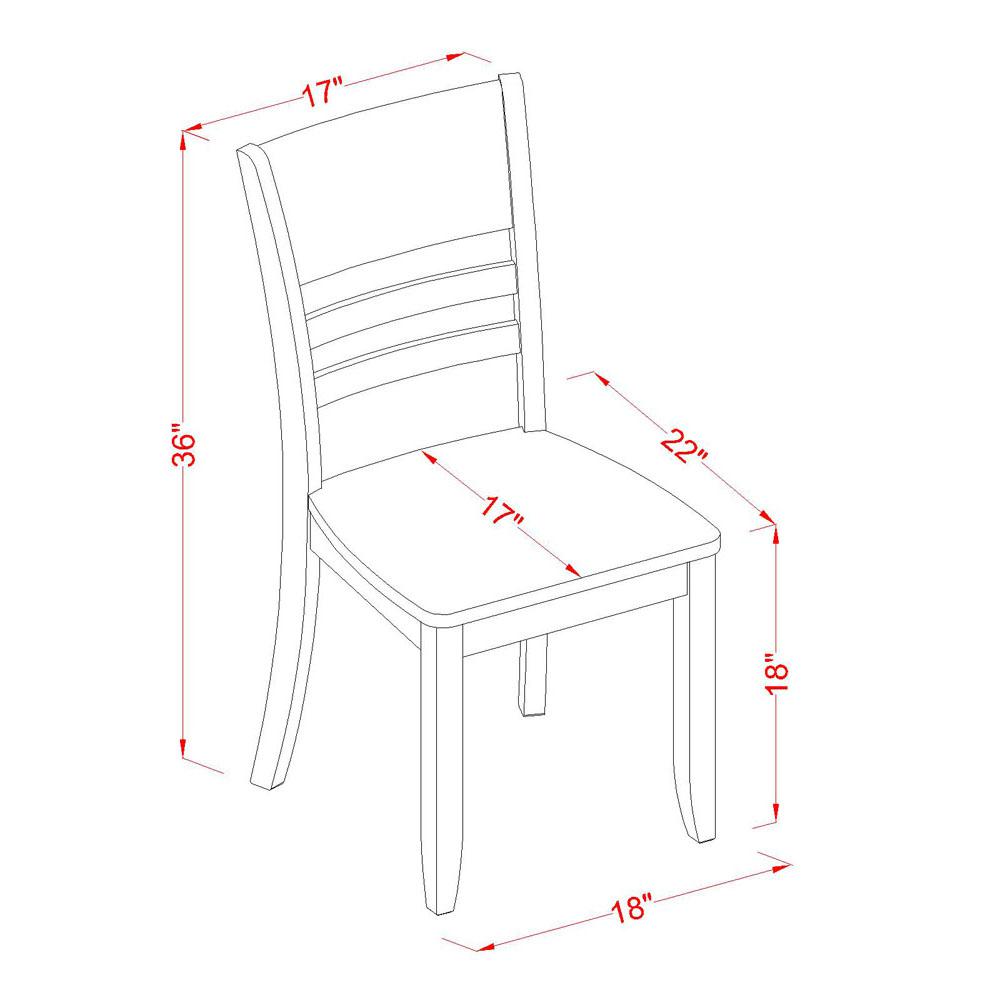 Lynfield  Dining  Chair  with  Wood  Seat  in  Cappuccino  Finish,  Set  of  2. Picture 3