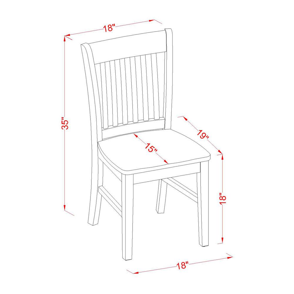 Norfolk  kitchen  dining  chair  with  Wood  Seat    -Mahogany  Finish.,  Set  of  2. Picture 3