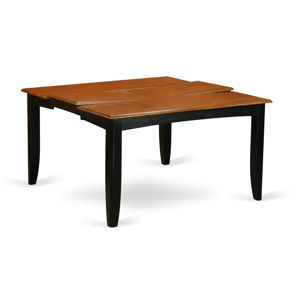 PARF7-BLK-C 7 Pc formal Dining room set-Square Dining Table with Leaf and 6 Dining Chairs. Picture 4