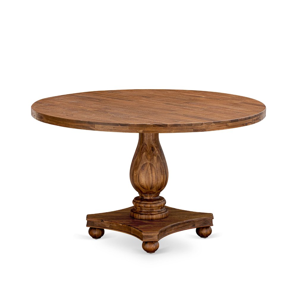 7 Piece Dining Set For 6 Contains 54" Round Table In Light Tan Color. Picture 3