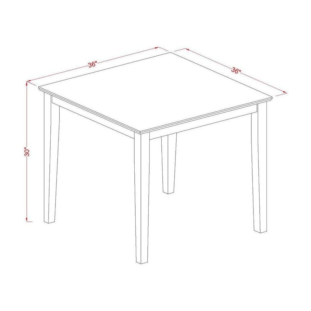 Square Dining Table, Linen White Finish, Solid Wood, Farmhouse Style. Picture 4